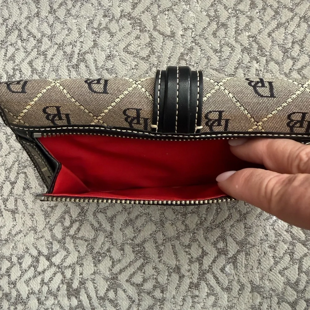 Dooney &  Bourke Monogram Clutch Wallet With Checkbook Leather holder